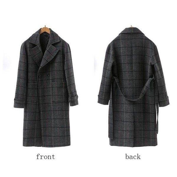 ランキング受賞 チェスターコートメンズコートチェック柄アウターメンズ長袖男の子厚手秋冬ビジネストップススリムカジュアル大きいサイズオシャレ 超大特価 Www Yalaphone Com