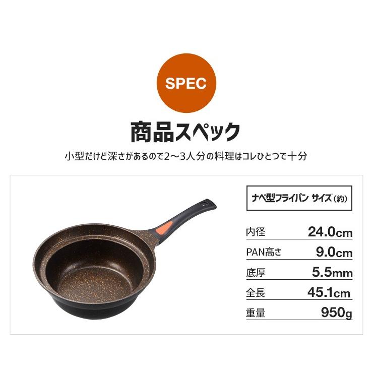 アイメディア フライパン マーブルコート IH対応 24cm 深型 深め 焦げ