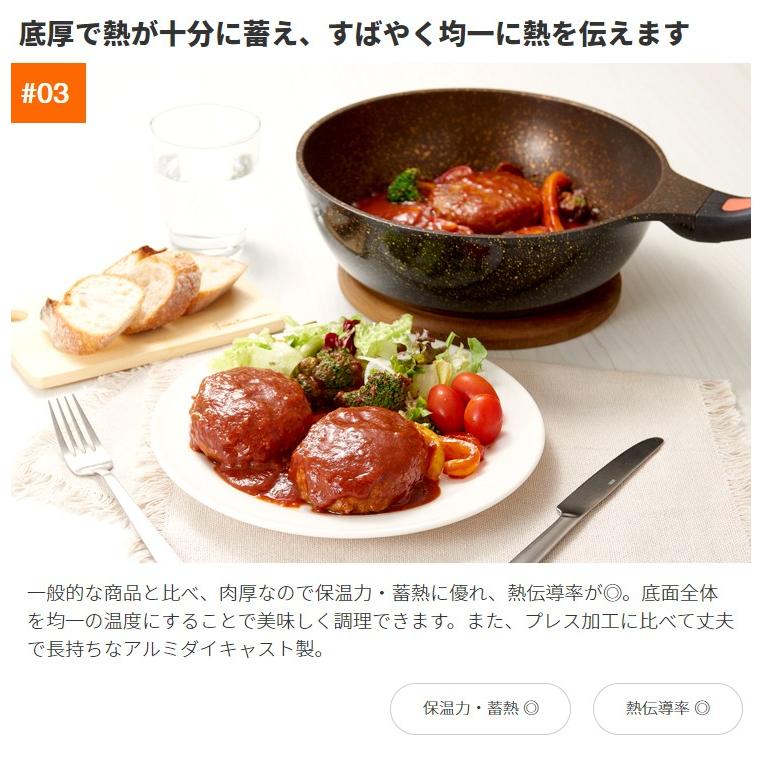 アイメディア フライパン マーブルコート IH対応 24cm 深型 深め 焦げ