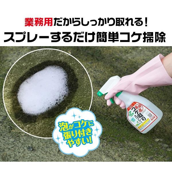 コケ取り剤 苔取り剤 洗剤 400ml コケ掃除 外壁 玄関 コンクリート 石畳 墓石 駐車場 レンガ タイル モルタル 屋外用 スプレー 苔除去 業務用 アイメディア｜mariamaria｜03