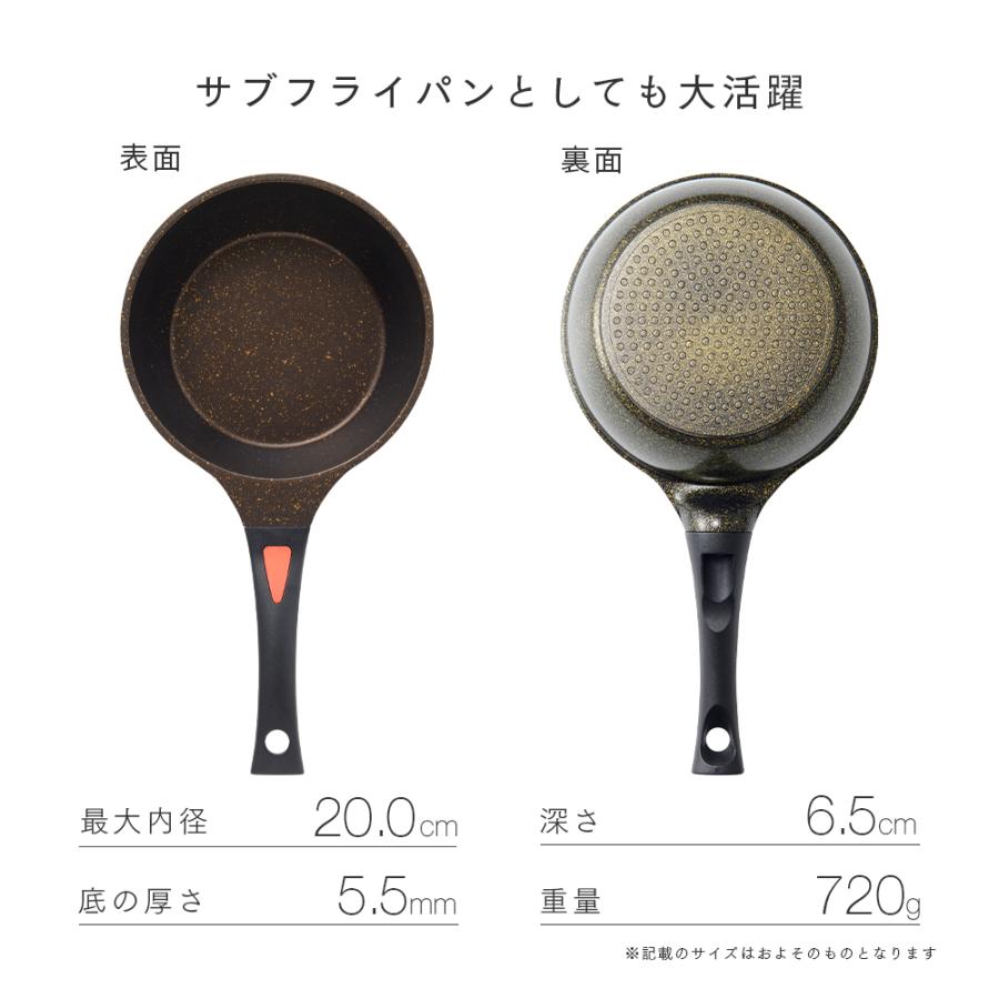 アイメディア フライパン マーブルコート IH対応 20cm 深型 深め 焦げ