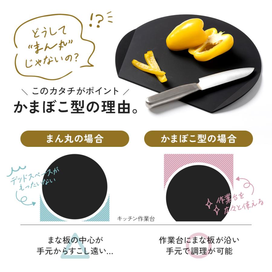 アイメディア 持ち手付カッティングボード&先丸ナイフセット 丸い