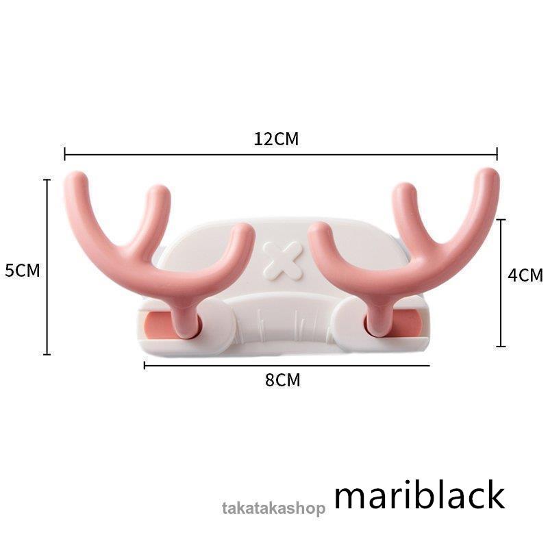 日用雑貨 雑貨 フック トナカイモチーフ キュート 小物掛け キッチン リビング スマホスタンド コード 玄関 ピンク グリーン ホワイト｜mariblack｜02