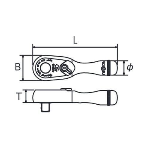 京都機械工具(KTC) ネプロス 9.5mm (3/8インチ) ショートラチェット
