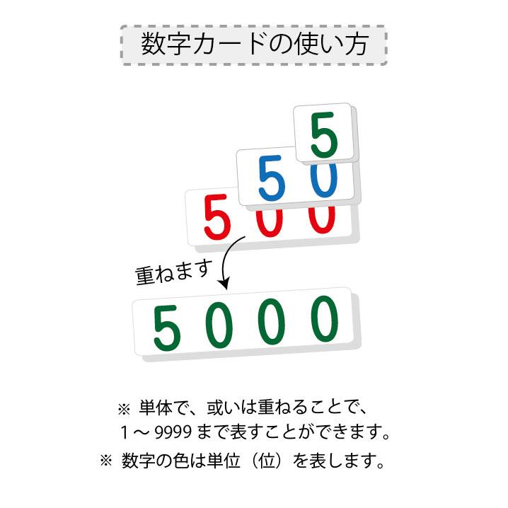 モンテッソーリ教育 算数教具 数字カード小 木製ケース付き 十進法