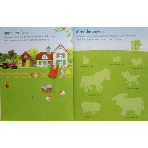 シール絵本 農場の動物 Usborne Sticker book Animals English4歳 5