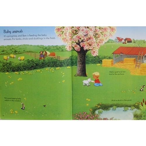 シール絵本 農場の動物 Usborne Sticker book Animals English4歳 5