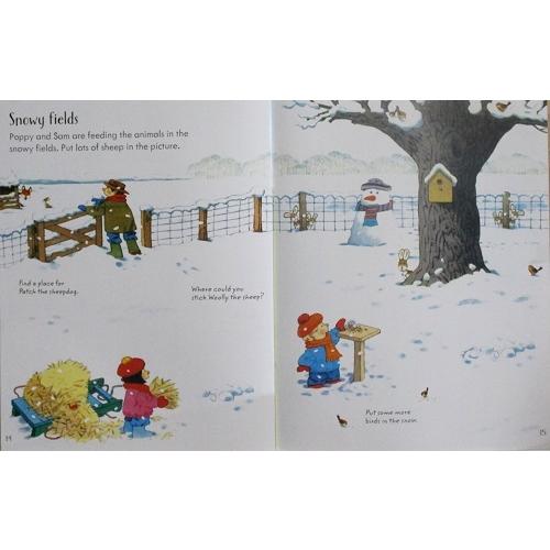 シール絵本 農場の動物 Usborne Sticker book Animals English4歳 5