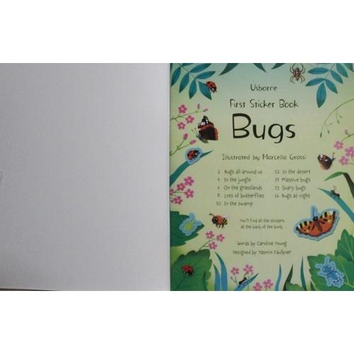 シール絵本 昆虫Usborne Sticker book Bugs English4歳 5歳 6