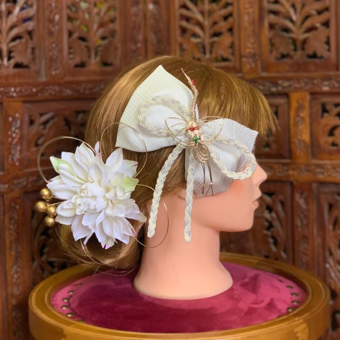 ホワイト 和装髪飾り 振袖髪飾り 成人式髪飾り 着物髪飾り 白無垢 髪