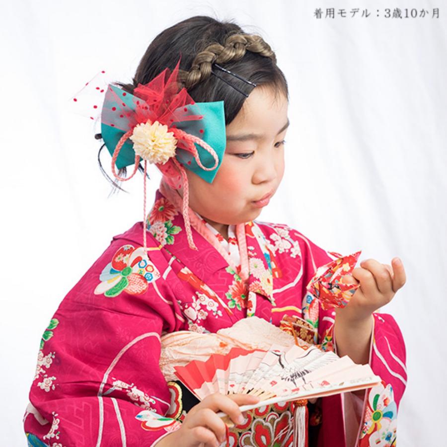 髪飾り 七五三 成人式　卒業式 結婚式 和装 振袖 袴 着物 打掛 浴衣 謝恩会 お呼ばれ 大正ロマン　小梅ちゃんのチュールリボン_2