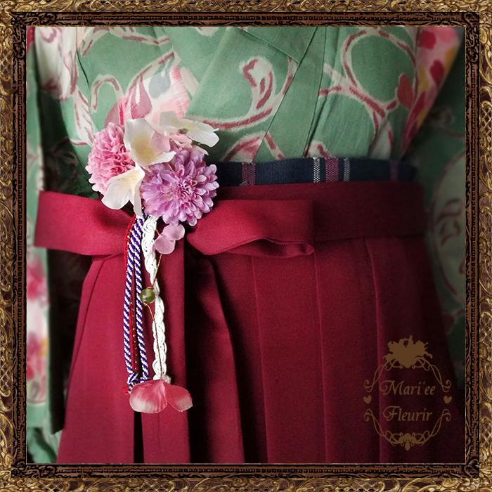 髪飾り かんざし 簪 和装 卒業式 袴 袴飾り 帯飾り 花 赤 紫 ピンク