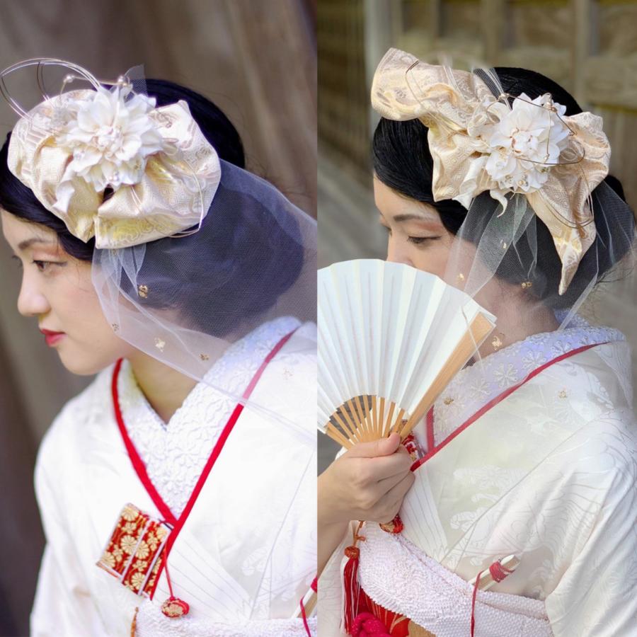 髪飾りセット  成人式 結婚式 謝恩会 髪飾り 金箔 水引 組紐 3点セット 水引アレンジ 成人式 結婚式