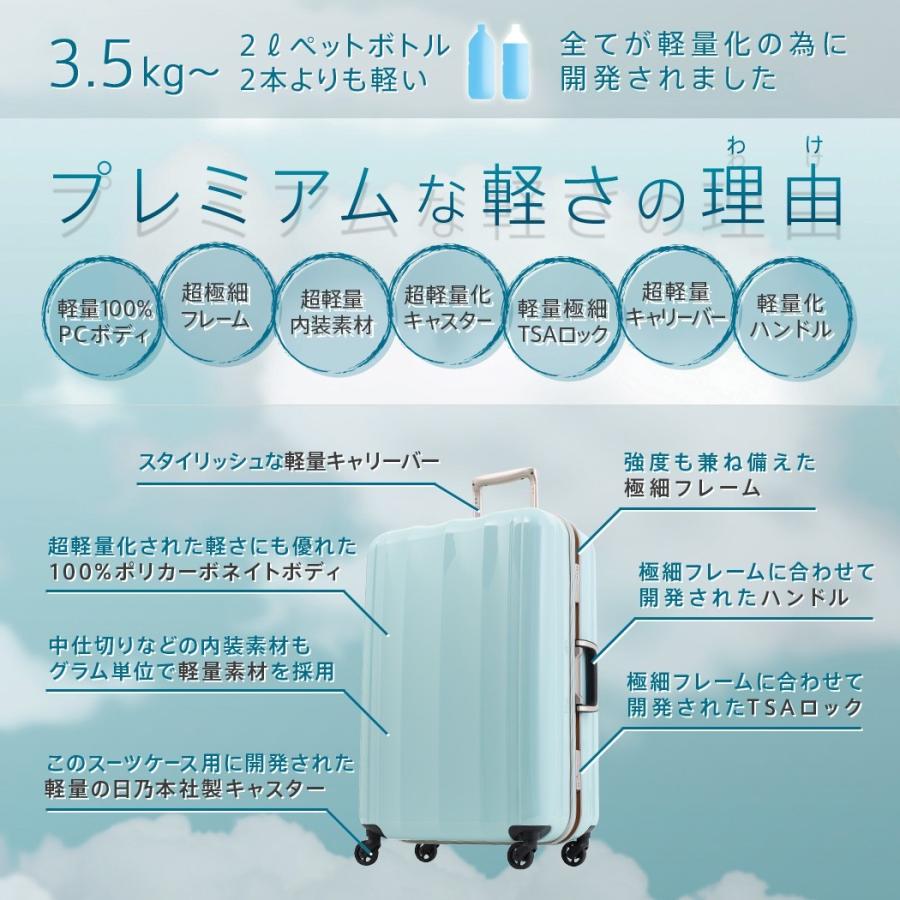 アウトレット スーツケース キャリーケース キャリーバッグ トランク 中型 軽量 MLサイズ おしゃれ 静音 ハード アルミフレーム レジェンドウォーカー B-6702-64｜marienamaki｜08
