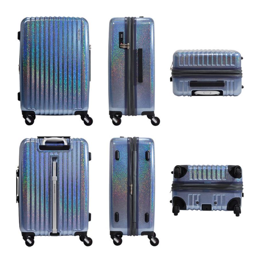ストッパー付 4輪 スーツケース ラメ 反射 FREQUENTER REFLECT