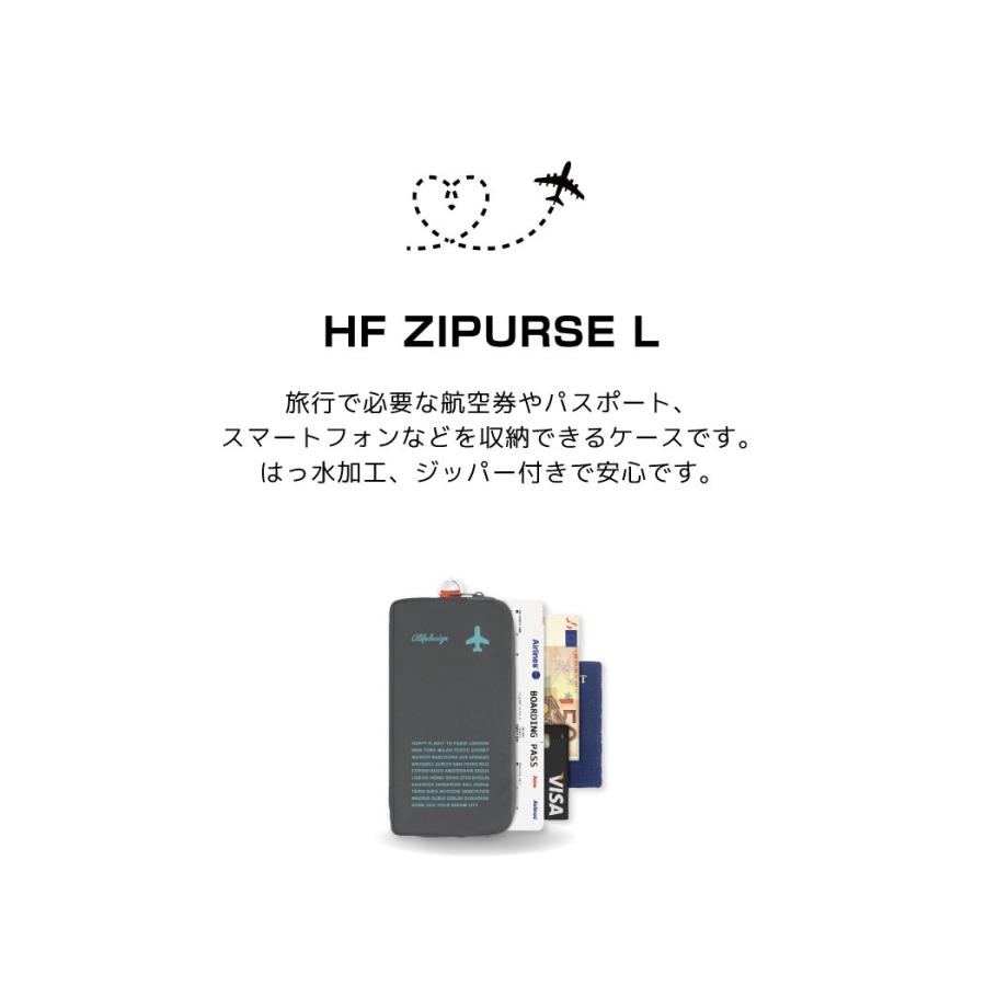 ハッピーフライト パスポートケース はっ水加工 ジッパー付き ZIPURSE