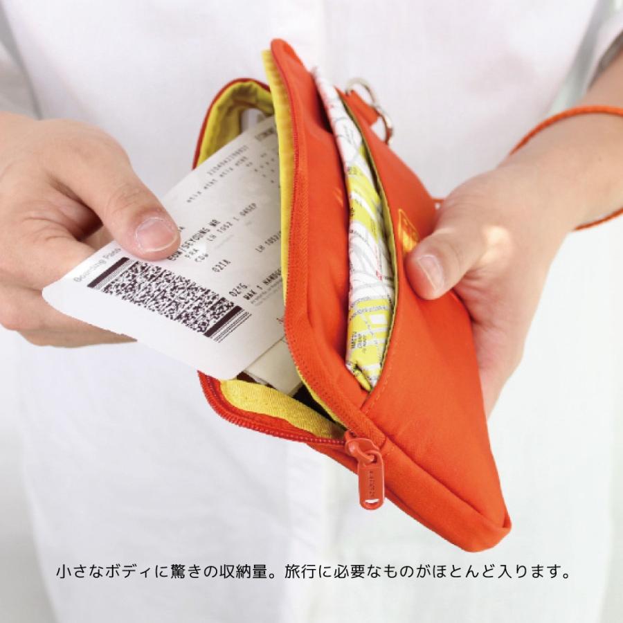 ハッピーフライト パスポートケース はっ水加工 ジッパー付き ZIPURSE