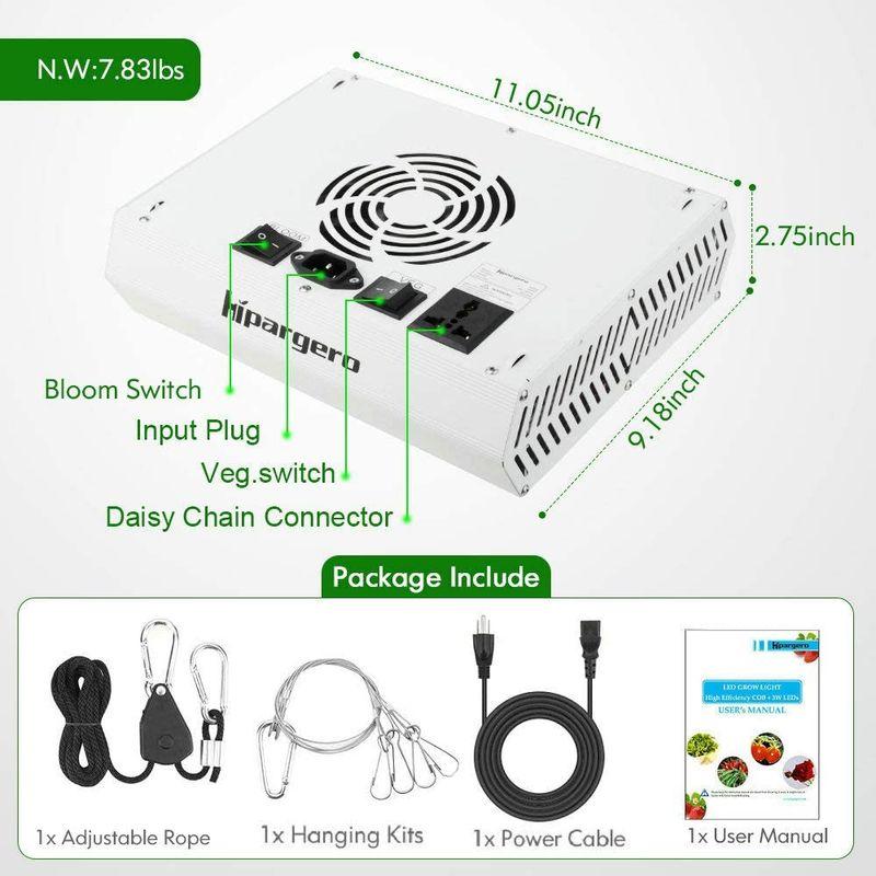 メール便指定可能 Hipargero HG800 LED植物育成ライト UVとIRを含む