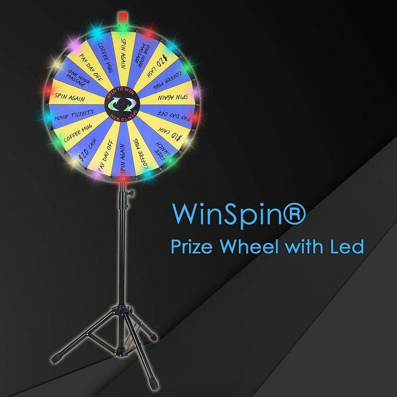 WinSpin LED ルーレット 24インチ 三脚 高さ調節 ルーレットホイール 回転 罰ゲーム 抽選 パーティゲーム ルーレットゲーム ルーレット LED 24インチ 三脚 高さ調節 ルーレットホイール 回転 罰ゲーム 抽選 パーティゲーム ルーレットゲーム 約