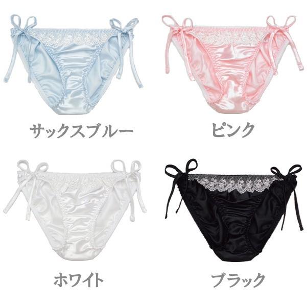 日本製 かわいい花柄レースの光沢サテンサイドリボンショーツ 紐パン 紐ショーツ 日本製インナーのマリイクラブ 通販 Yahoo ショッピング