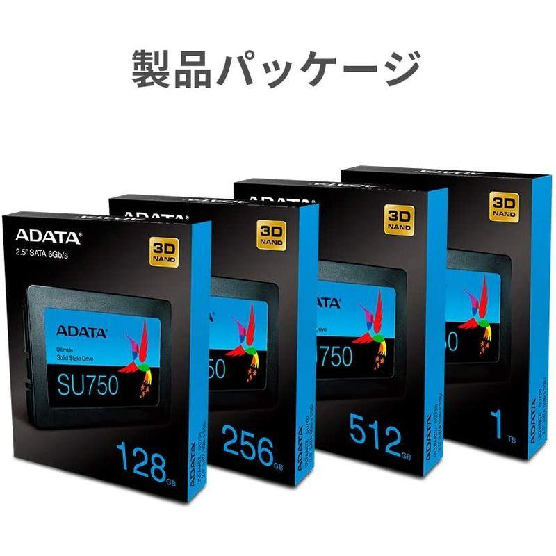 ADATA 2.5インチ 内蔵SSD 512GB SU750シリーズ 3D NAND TLC 搭載 SMIコントローラー 7mm ASU75 512GB 3D NAND 搭載 5インチ 内蔵SSD SU750シリーズ TLC SMIコントローラー 7mm ASU75