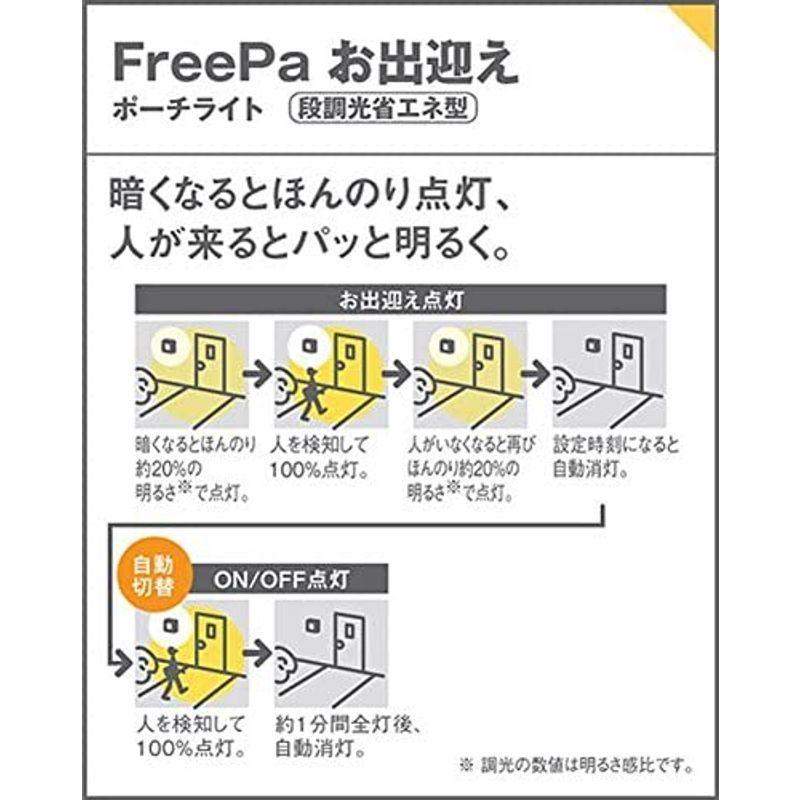 パナソニック　工事必要　LEDポーチライト　60形電球1灯相当　明るさセンサ付　オフブ...　密閉型・防雨型・FreePaお出迎え