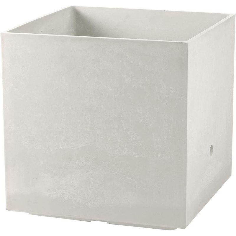 リッチェル 大型プランター 陶器風 ホワイト 45×45×45cm ラヴィーレWS キューブ 45型 底面給水機能付き 709002