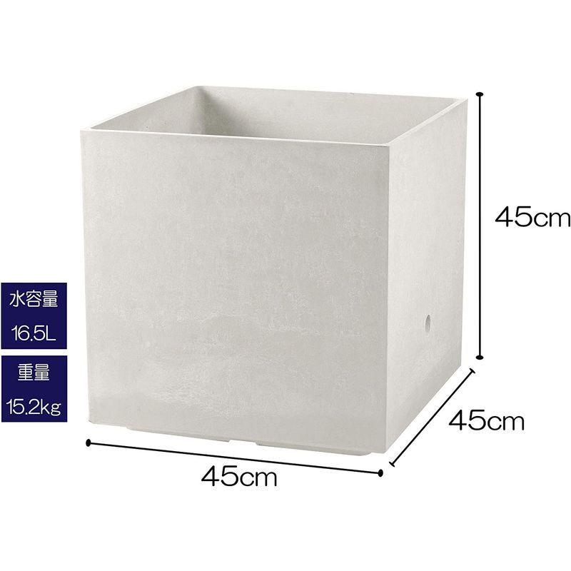 【新品 送料込み】 リッチェル 大型プランター 陶器風 ホワイト 45×45×45cm ラヴィーレWS キューブ 45型 底面給水機能付き 709002 【3027723028】(16497円)