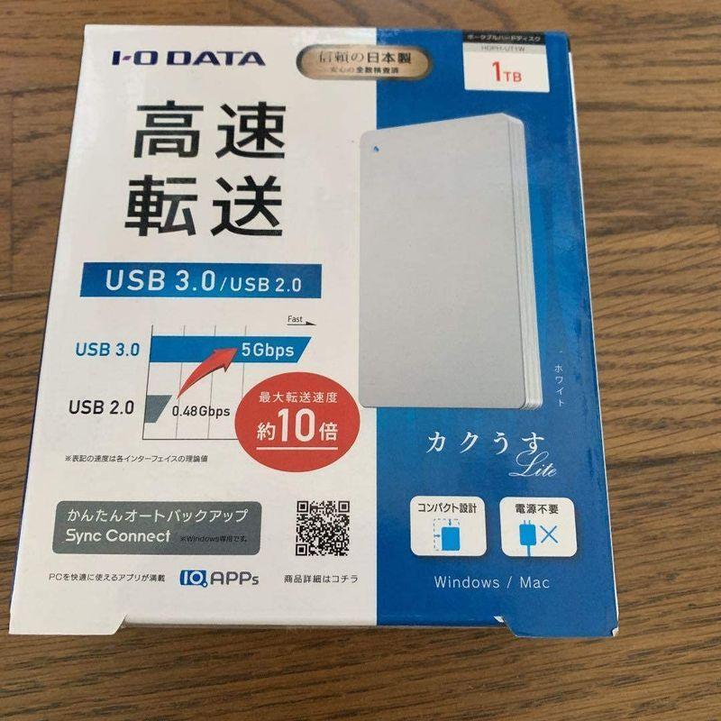 I O Hdd Data Hdd Usb 3 0 2 0対応ポータブルハードディスク カクうす 3 0 2 0対応ポータブルハードディスク カクうす マリーズ ホワイト Usb Hdph Ut1w Lite 1tb アウトレット 二 つ折り