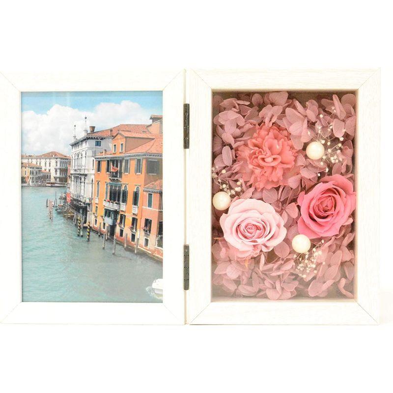 Lulu's ルルズ Mystic pink blossom(プリザーブドフラワーフォトフレームアレンジメント) プリザーブドフラワー サイ