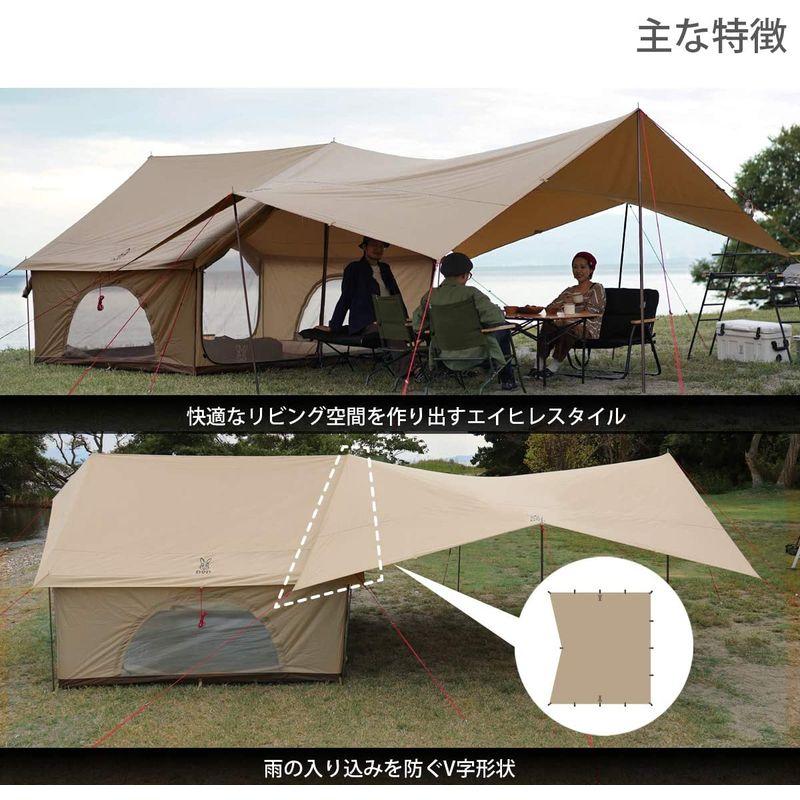 【テントのみ未使用】DOD エイテント　ヒレタープ（エイヒレスタイル） DOD(ディーオーディー) ヒレタープ ポリコットン生地 エイテント