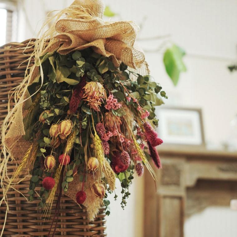 結婚祝い ドライフラワー 花束 カラフル スワッグ M 記念日 花 ギフト ブーケ 誕生日 プレゼント 女性 おしゃれ 退職祝い 宅配 67 以上節約