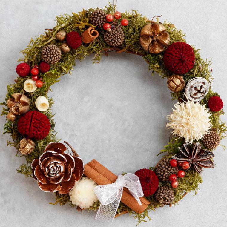 ドライフラワー 手作り リース キット クリスマス 飾り 松ぼっくり 壁面 飾り付け 親子 ハンドメイド 母の日 花 ギフト 誕生日 プレゼント 子供 Kit 03 横浜花まりかフラワーギフト専門店 通販 Yahoo ショッピング