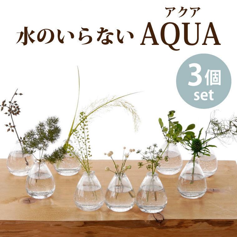 観葉植物 おしゃれ 水のいらない AQUA グリーン プランツ 3個 セット 花 プリザーブドフラワー インテリア おしゃれ 退職 プレゼント｜marika