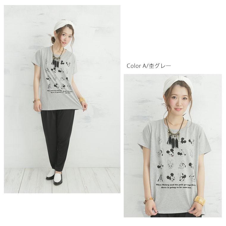 大きいサイズ レディース トップス 2type 半袖 ディズニー プリント Tシャツ ミッキーマウス ミニーマウス 夏 30代 40代 50代 ファッション メール便 大きいサイズ レディース マリリン 通販 Yahoo ショッピング