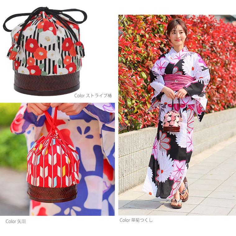 大きいサイズ レディース バッグ かご巾着 華やか 美人な カゴバッグ 6柄 レトロ ゆかた柄 春 夏服 30代 40代 50代 ファッション M | A HAPPY MARILYN | 10