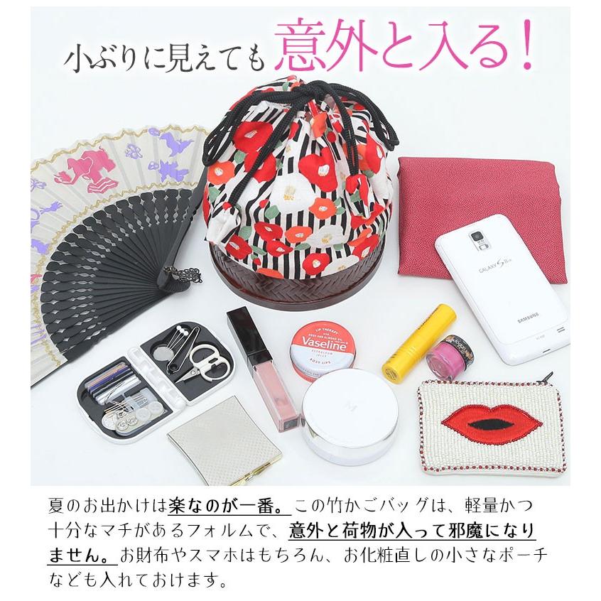 大きいサイズ レディース バッグ かご巾着 華やか 美人な カゴバッグ 6柄 レトロ ゆかた柄 春 夏服 30代 40代 50代 ファッション M | A HAPPY MARILYN | 05