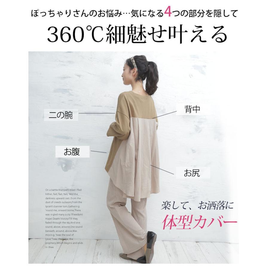 大きいサイズ レディース トップス 七分袖 綿100 コットン 異素材切替 バックフレア 無地 ストライプ プルオーバー 春 夏服 30代 40代 50代 ファッション Ma 大きいサイズ レディース マリリン 通販 Yahoo ショッピング