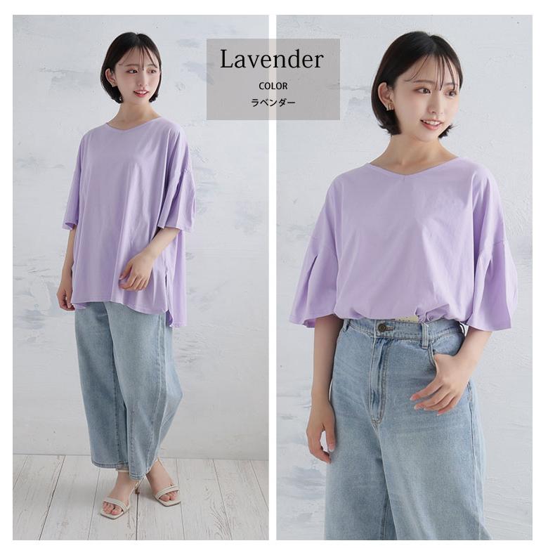 大きいサイズ レディース トップス さらさら快適 夏のひんやり 袖タック フレア チュニック Tシャツ カットソー LL 3L 4L 5L 6L 半袖 夏 夏物 A |  | 13