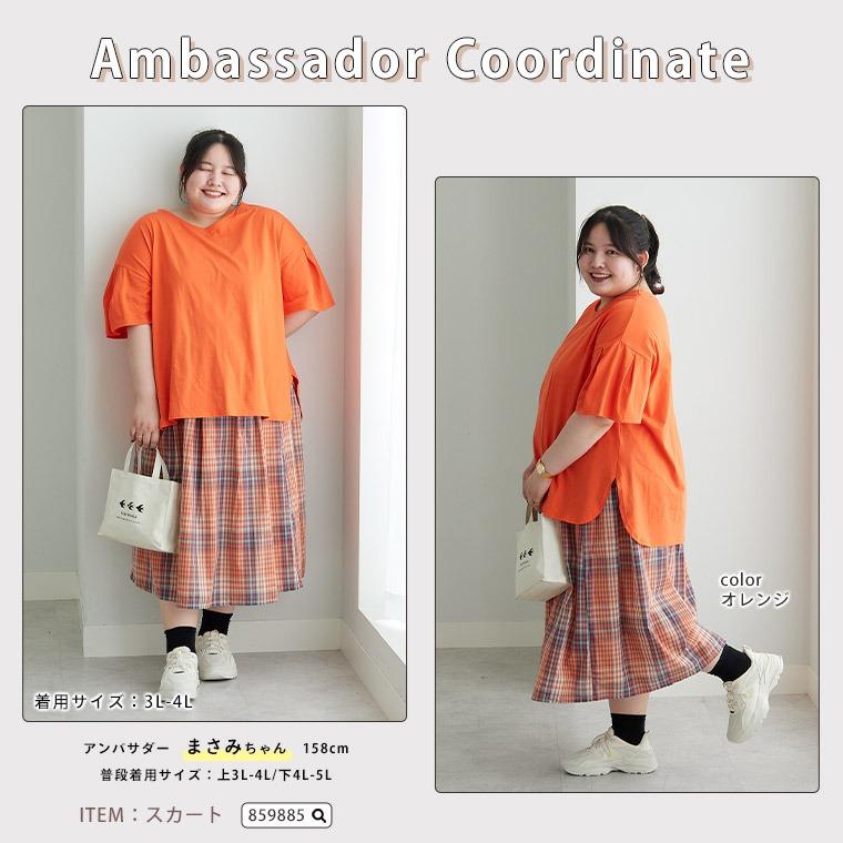 大きいサイズ レディース トップス さらさら快適 夏のひんやり 袖タック フレア チュニック Tシャツ カットソー LL 3L 4L 5L 6L 半袖 夏 夏物 A |  | 16