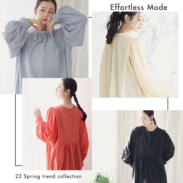 大きいサイズ レディース ブラウス 【effortless mode】お腹と胸元にこだわった 2WAY仕様 洗練美人 ブザム タック ボリュームスリーブ ブラウス A｜marilyn｜05