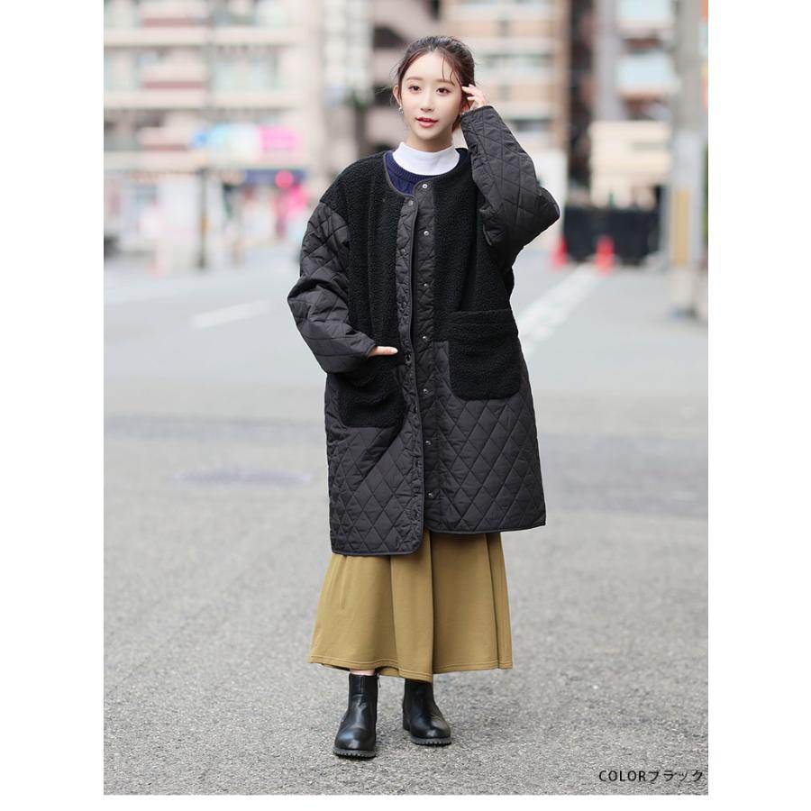 大きいサイズ レディース アウター 軽い 厚すぎない 細魅せ切替 ボア