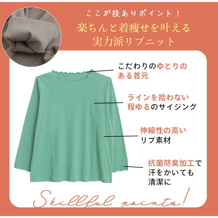 大きいサイズ レディース トップス スゴっ 裏技 首元苦しくない 選べるネック リブ トップス 抗菌防臭 トップス プルオーバー LL 3L 4L 5L 6L 長袖 A |  | 07