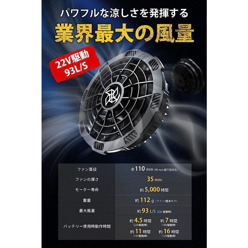 最前線のNAFUAIR ファン付きベスト 22V高出力 93L 扇風機ベスト S暴風