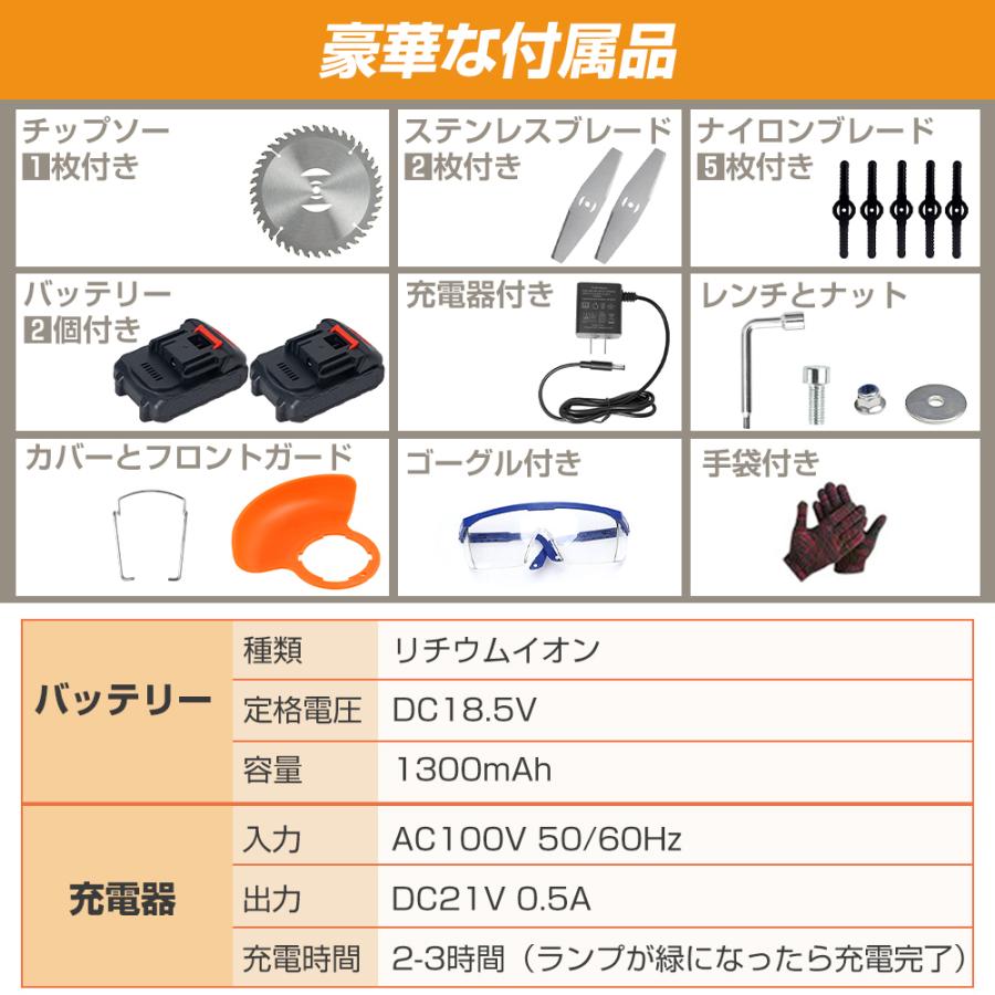 KAKA【一年保証 刈刃4種類14枚 マキタ交換対応バッテリー】草刈り機