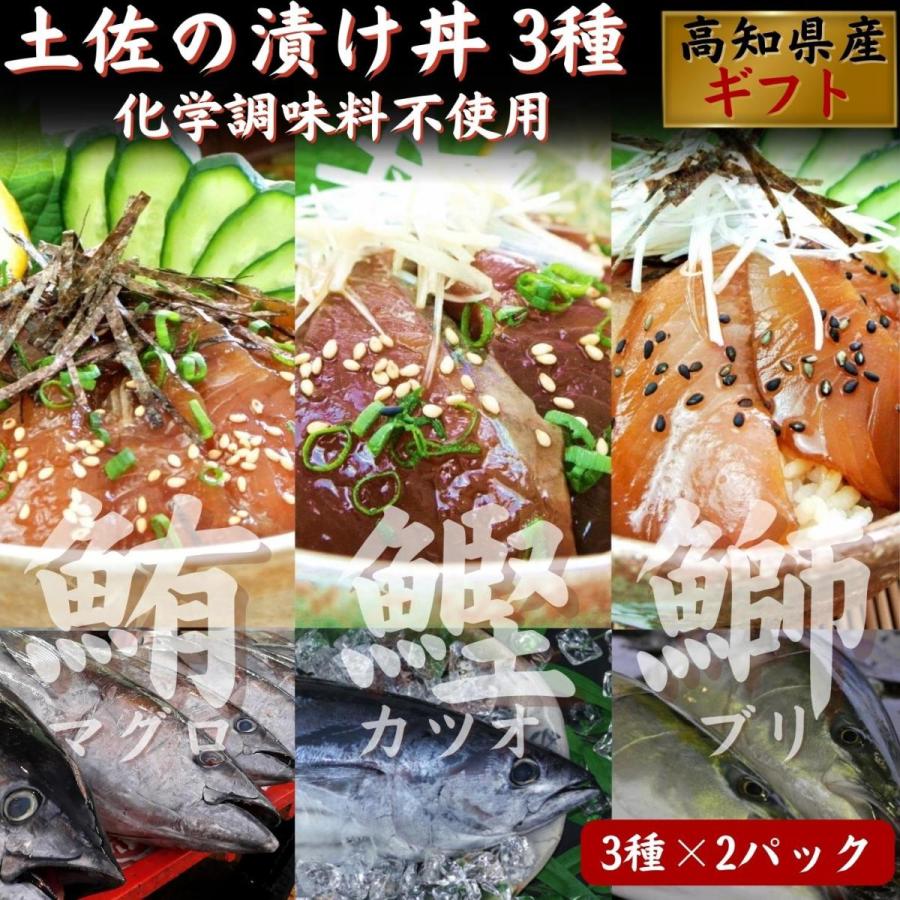 ギフト 高知県産 漬け丼 海鮮 3袋×2（カツオ・マグロ・ぶり ）海鮮丼
