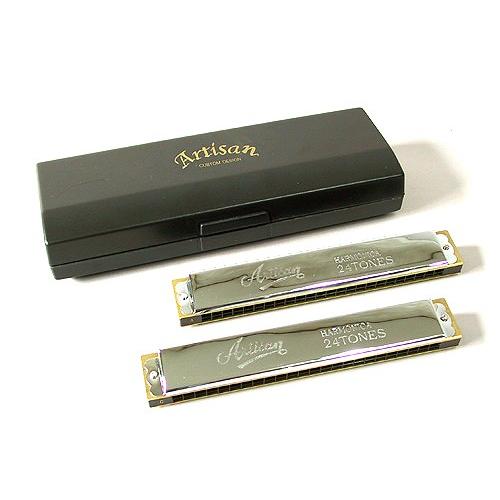 送料込み♪ Artisan 複音 トレモロ ハーモニカ C Am 2本セット 曲集付