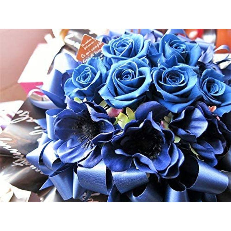 楽屋見舞い 男性アーティズト 青バラ 花束風 プリザーブドフラワー入りギフト ケース付き 青バラいっぱい プリザーブドフラワー プレゼント・ 男性アーティズト 青バラ 花束風 プリザーブドフラワー入りギフト ケース付き 青バラいっぱい プリザーブドフラワー プレゼント 　