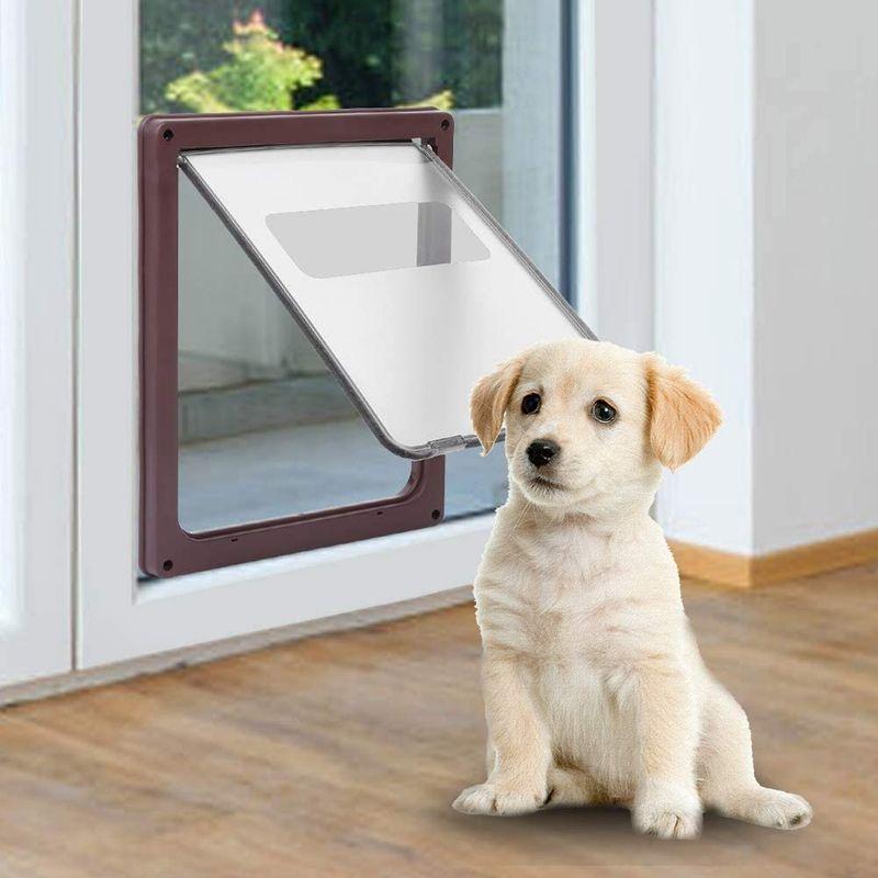 「送料無料・年末感謝」 猫用 キャットドア ペット用ドア 犬ドア 犬猫用ドア 室内用 4つ回転方式 透明扉 冷暖房対策 設置簡単 丈夫 耐久性(ブラウン) 【F1686867923】(9194円)