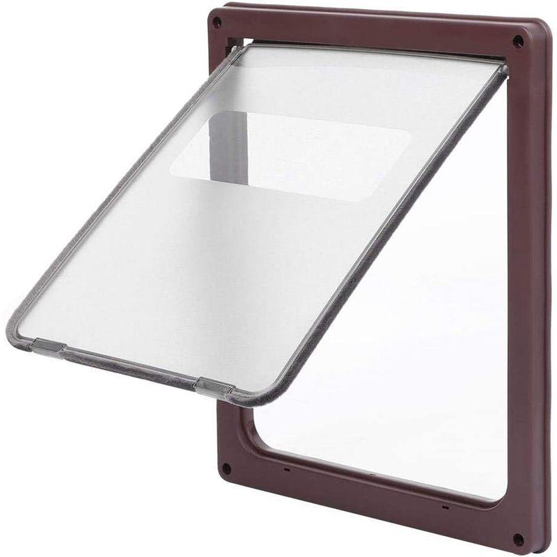 「送料無料・年末感謝」 猫用 キャットドア ペット用ドア 犬ドア 犬猫用ドア 室内用 4つ回転方式 透明扉 冷暖房対策 設置簡単 丈夫 耐久性(ブラウン) 【F1686867923】(9194円)